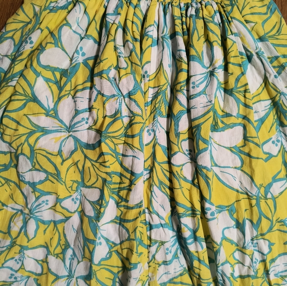 Sincerely Jules Smocked Floral Maxi Sundress, Women's Small,Yellow/Blue - Picture 15 of 16